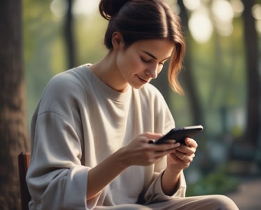 A calm and inviting therapy session scene with soft lavender and teal tones reflecting trust and care.