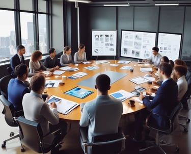 An artistic bento grid illustration highlighting three distinct tiles with vibrant colors.