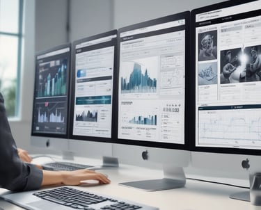 An artistic bento grid illustration highlighting three distinct tiles with vibrant colors.