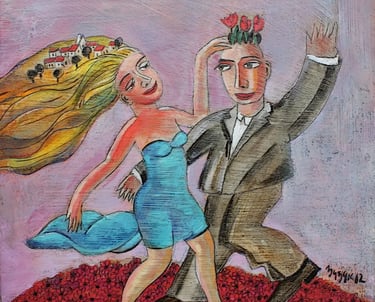 Dance Encaustic on Canvas • 14x14" Available for collectors