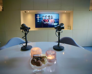 achtergrond van videopodcast opnemen in Arnhem met tv 