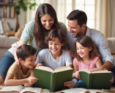 A peaceful morning scene with an open Bible, a cup of tea, and soft sunlight filtering through a window.