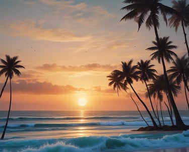 A serene sunrise over a quiet lake symbolizing spiritual awakening.