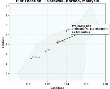 Approximate location of the reviewed area in Sarawak, Malaysia.