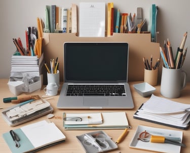 A dynamic banner showcasing various stationery brands.