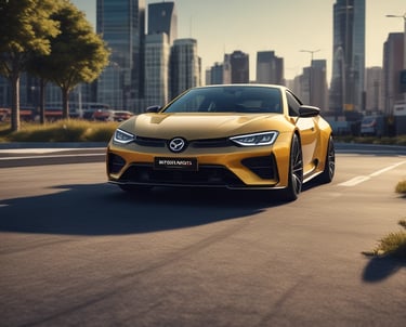 Abstract silhouette of two sleek cars converging, symbolizing strategic connections.