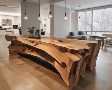 A warm-toned coffee table showcasing the unique grain and texture of natural wood.