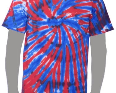 Red White and Blue Tie-dye T-shirt
