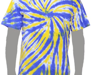 Royal Blue and yellow Custom tie-dye t-shirt