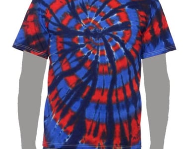 red white blue Custom Tie-dye T-shirt