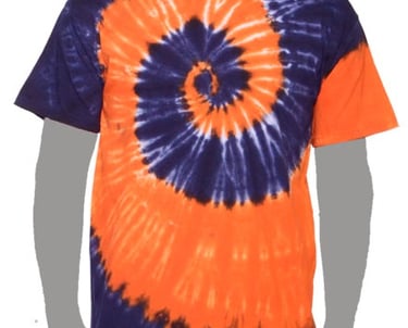 Navy Orange Custom Tie-dye T-shirt