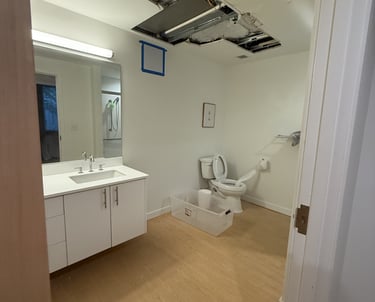 big ceiling repair at umass in amherst ma