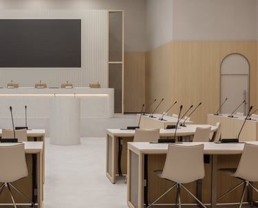 Posėdžių salė su Amtico Spacia viniline danga