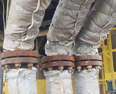 isolação térmica removível para indústria química e petroquímica, isolação removível para tubulação 