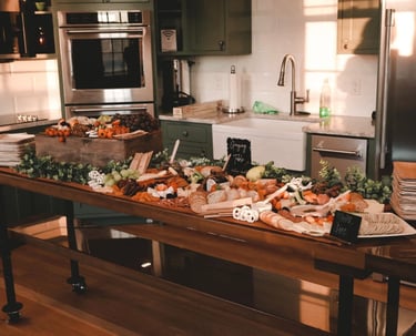 grazing table, charcuterie, food, food photography