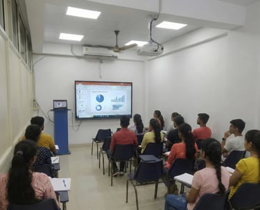 Pixel master classes classroom , students learning how to crack banking job