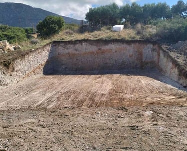 Εκσκαφή θεμελίωσης σε οικοδομικό έργο