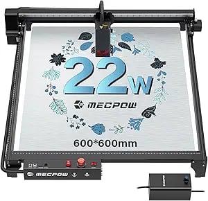Mecpow X5 Laser Engraver with Air Assist, 22W(22000mw) Output Laser Engraving Cutting Machine, Laser Engraver for metal