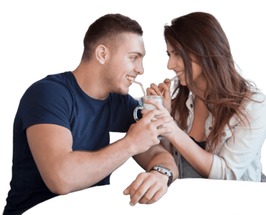 a sugar baby and sugar mommy sharing a drink together