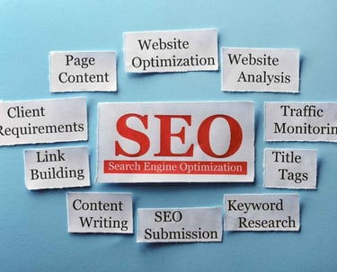 a paper cutout of a paper with a word seo search - Illford Academy