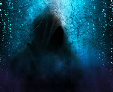 un fantôme sombre dans la forêt