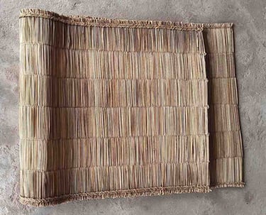 "Handcrafted natural yoga mat with rivergrass weave–top view-Fit for export"