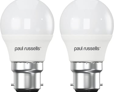 a pair of white led bulbs on a white background
