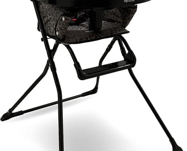 a baby's high chair with a high chair