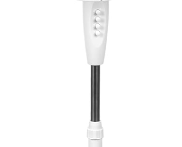 a white table top fan with a white fan