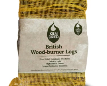 a bag of wood burning logs in a bag