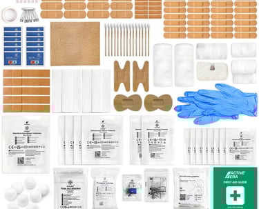 a medical kit with a variety of medical supplies