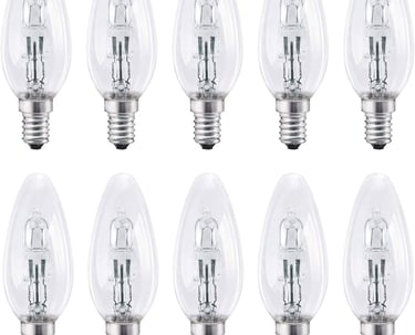 a set of four light bulbs on a white background