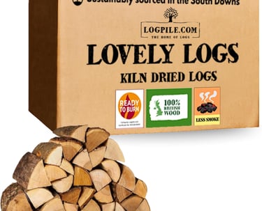 a box of logs logs stacked on top of each other
