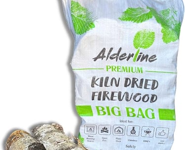 a bag of firewood logs with a bag of firewood