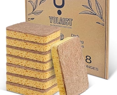 a stack of sponge sponges with a box of sponges