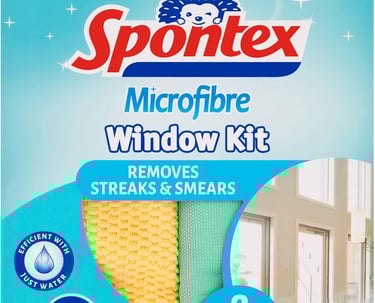 a window cleaning kit with a window cleaning sponge