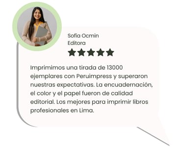 Cliente satisfecho con impresión rápida de libros en Lima – Peruimpress