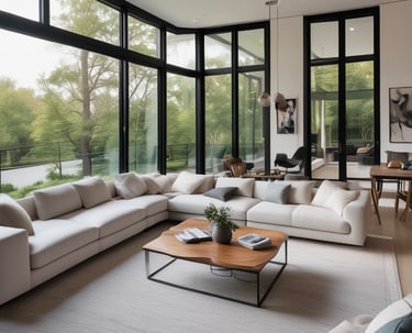 proyecto diseño personalizado de salón con cristaleras