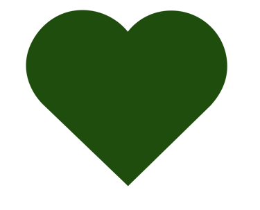 Logotipo de un corazón en color verdes con lineas de diseño
