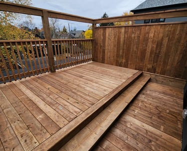 a third floor roof wood deck