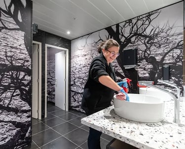 Intervention zone espace toilettes bureaux Haute-Savoie