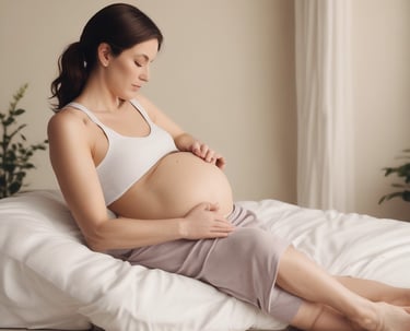 a woman in a white dress is laying on a bed