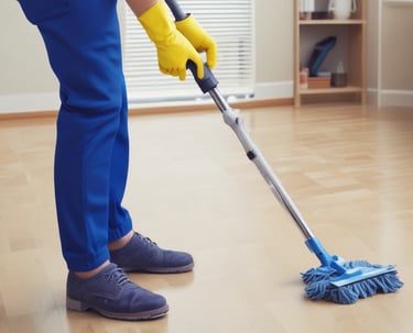 A skilled technician fixing electrical wiring inside a cozy living room.