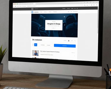 Vibrant animated website interface showing colorful moving shapes and smooth transitions.