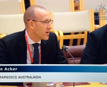 Joe Acker Presenting to Australian Senate Committee