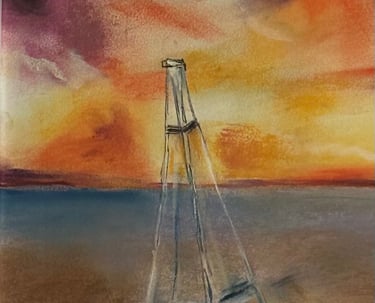 art that showcases mesmerizing hues of the sea and colors of the sky