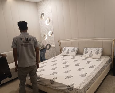 pvc panel installed in bedroom