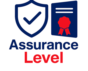 a blue and red assurance level level 3 assurance level 3