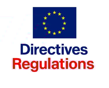 a european union flag with the words directives regulation