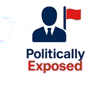 a man in a suit and tie with a red flag